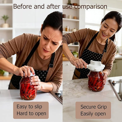 4-in-1 Jar Opener, Adjustable Jar Opener for Seniors, Kitchen Tool Designed Specifically for Seniors and Those with Limited Physical Strength, Suitable For Beer, Salad Dressing, Jar(White)