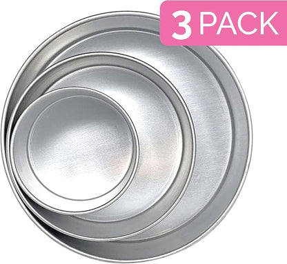 Aunt Shannon's Kitchen Tall Round Cake Pans - 4-inch, 6-inch, 8-inch Cake Pan Set for 3-Tiered Cake - Aluminum Cake Pans Sets for Baking Wedding or Birthday Cakes and More