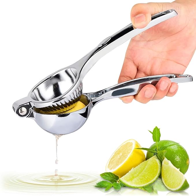 Stainless Steel Lemon Squeezer for Max Juice in Seconds – 8.3"x2.6" Lime Squeezer | Heavy-Duty, Ergonomic Handheld, Juicer for Citrus Juice Extraction for Holiday & Festive Drinks, Great Kitchen Gifts