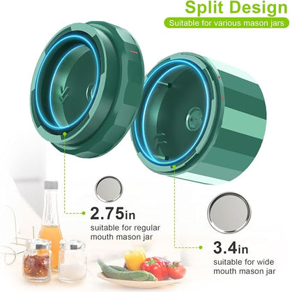 UNERVER Mason Jar Vacuum Sealer Kit, Electric Airtight Food Saver for Wide & Regular Mouth Jars, Easy to Use Vacuum Sealer for Meal Prep, Pantry Storage & Keeping Food Fresh Longer