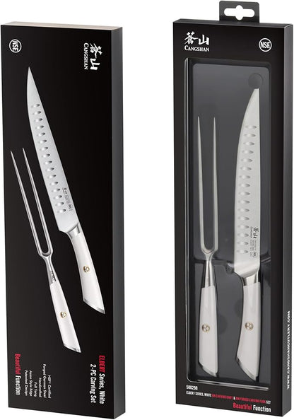 Cangshan ELBERT Series German Steel Forged 2-Piece Carving Set (White)