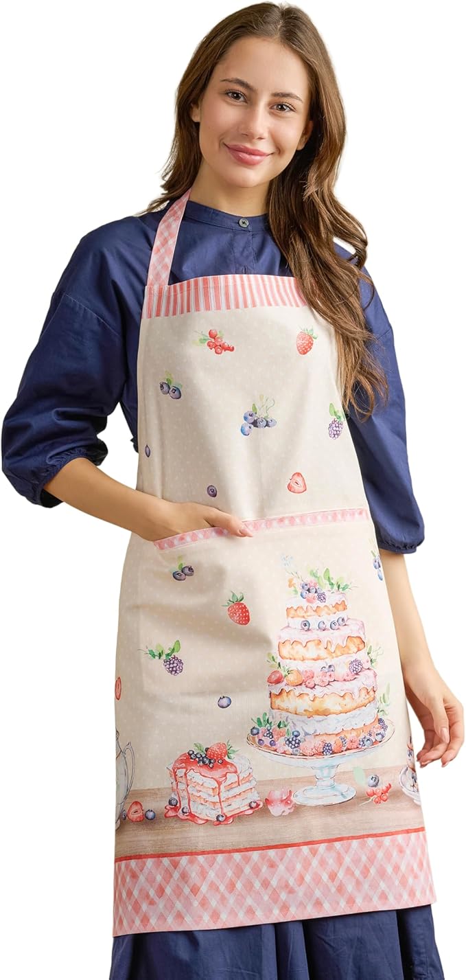 Maison d' Hermine 100% Cotton Apron for women with Pocket Kitchen Chef Apron for Men Cooking Spring Summer