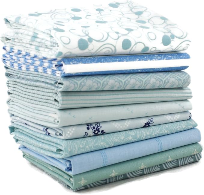 Aqua - Light Blue Fat Quarter Bundle (LB.10FQ) by Mixed Designers for Southern Fabric