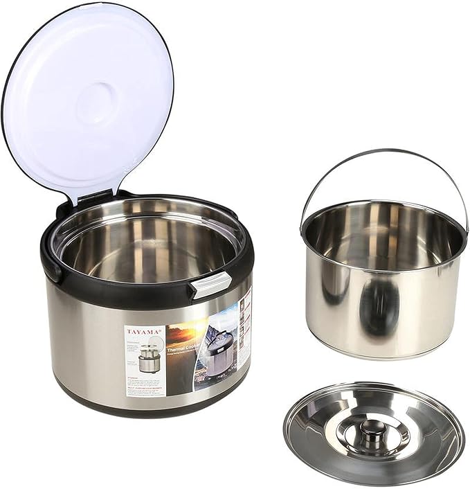 Tayama Stainless Steel Thermal Cooker,Black,5 Qt.