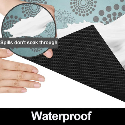 AiBOB Waterproof Under Sink Mat, Absorbent Quick Dry Sink Liners Protect Cabinets, Durable Shelf Liners, Slip Resistant and Non-Adhesive, 24X36, Blue/Grey