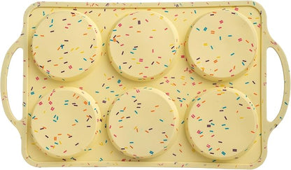 BAKE BOSS Jumbo Top Silicone Muffin Pans for Baking, 4 Inch Silicone Jumbo Muffin Pan 6 Cup, Egg Pan for Baking English muffins, Whoopie Pies, Corn Bread Bites, Confetti Muffin Top Pans Non Stick