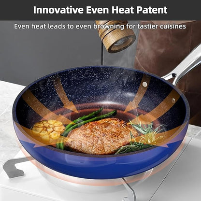 Nuwave Lux 13pc Forged Lightweight Cookware Set PFAS Free, Healthy G10 Duralon Ceramic Coating, Ultra Non-Stick, Stay-Cool Handles, Works on All Cooktops & Induction Ready