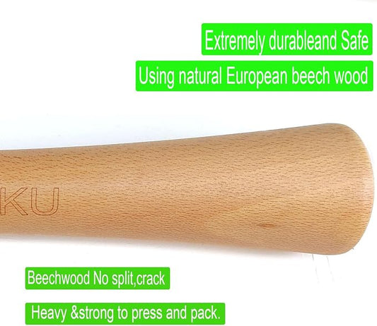 16"Heavy Cabbage Pounder Natural Beech Wood for Fermentation Crocks Sauerkraut pounder/Tamper Packing Down Fermented Foods like Kimchi