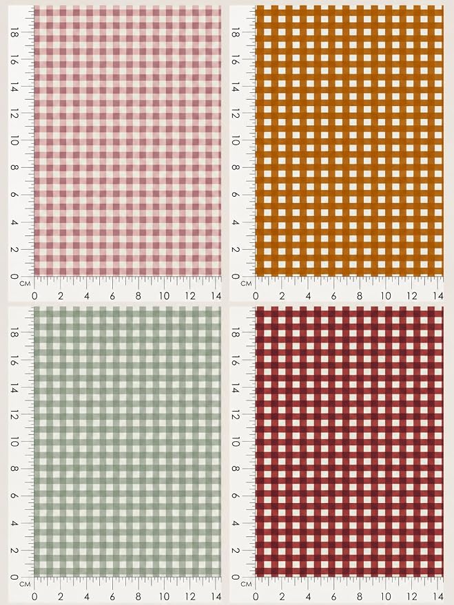 Cotton Patchwork Quilting Fabric Panel – 155×100 cm, 100% Cotton, Made in Türkiye (PRT_KUP 01-001) (Classic Gingham, 5 pcs (23.6x11.8 inc))