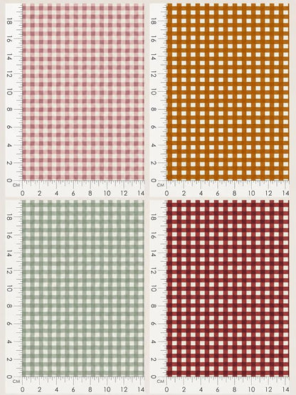 Cotton Patchwork Quilting Fabric Panel – 155×100 cm, 100% Cotton, Made in Türkiye (PRT_KUP 01-001) (Classic Gingham, 5 pcs (23.6x11.8 inc))