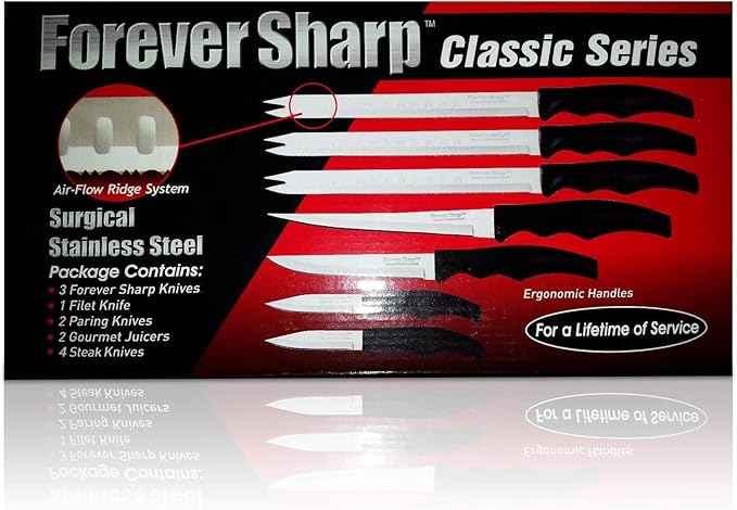 FOREVER SHARP CLASSIC SERIES 12 PIECE SET SURGICAL STAINLESS STEEL