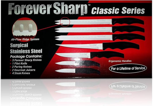 FOREVER SHARP CLASSIC SERIES 12 PIECE SET SURGICAL STAINLESS STEEL