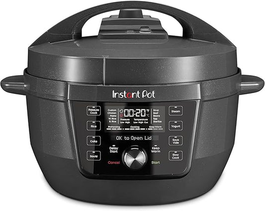 Instant Pot RIO Wide Plus, 9-in-1 Electric Pressure Cooker, 35% Larger Cooking Surface, WhisperQuiet Steam Release, Multi-Cooker, Slow Cook, Rice Maker, Steamer, Sauté, Cake, & Warmer, 7.5 Quarts