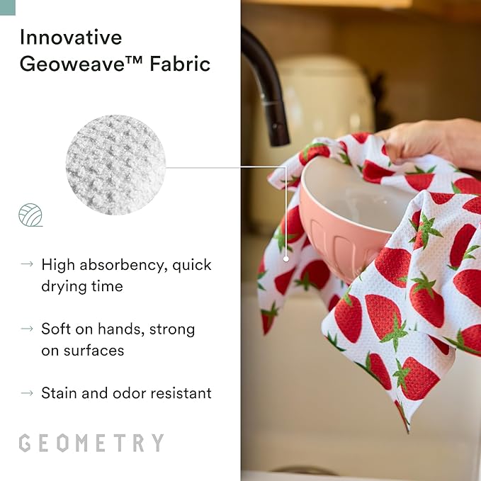 GEOMETRY Spring Kitchen Towels - Quick Dry Microfiber Cloth Spring & Summer Dish Towels for Kitchen Drying - Premium Quick Dry Towel - Sweet Spring, 18" x 30" - 1-Pack