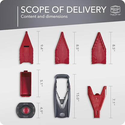 Börner by Reston Lloyd Mandoline Slicer Vital (Starter Set) • V-Slicer with 10 Cutting Styles & Safety Food Holder • Adjustable Kitchen Slicer & Dressing Function
