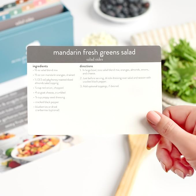 PPP Meal Planner 72 Recipe Cards (Sides Menu - Photo Edition) - Weekly Menu Planner | Sturdy Recipe Box | 12 Reusable Grocery Lists | 5 Blank Recipe Cards | Recipe Card Protector | Recipe Ideas