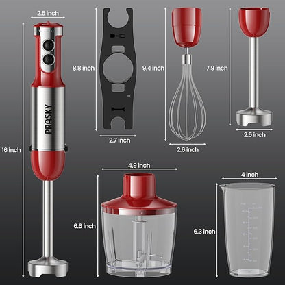 Immersion Blender Handheld 1200W, 20-speeds Immersion Hand Blenders, Hand Mixer with Mining Beaker,Chopper,Whisk, Frother and Stick Blender Suitable for Kitchen, Protein Shakes and Baby Food