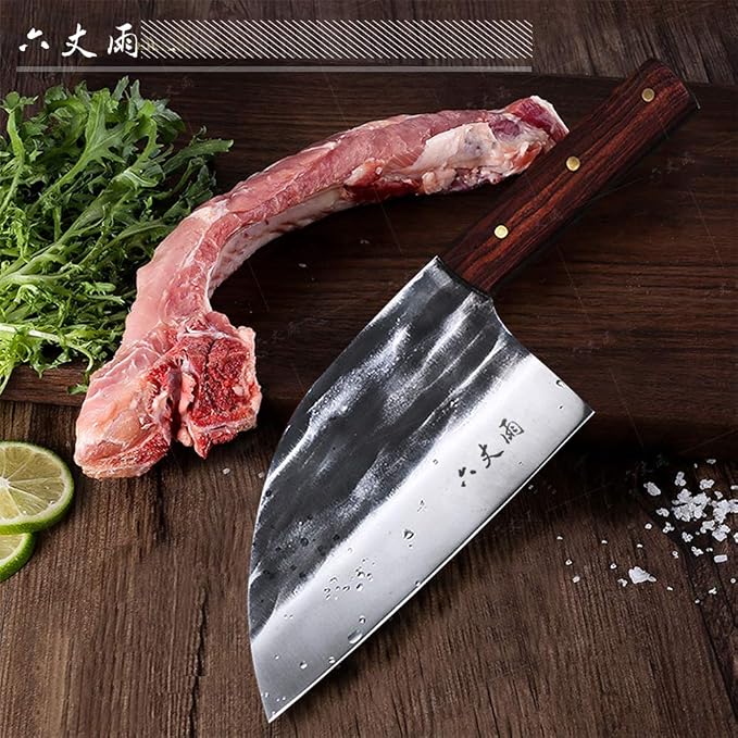 Ultra-Sharp Composite High Carbon Steel Handmade Forged Chef Knife and Vegetable Knife No-Slip Labor-saving Wooden Handle Chinese Knife