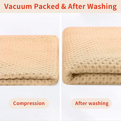 Homaxy 100% Cotton Waffle Weave Kitchen Dish Cloths, Ultra Soft Absorbent Quick Drying Dish Towels, 12 x 12 Inches, 18-Pack, Apricot