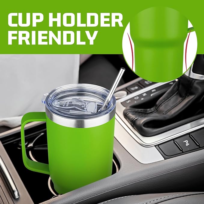 20 oz Tumbler with Handle Stainless Steel Insulated Coffee Mug Tumbler with Lid and Straw Double Wall Vacuum Insulated Coffee Mug Leak Proof Travel Mug Tumbler for Hot and Cold Drink (Mix Color-9)
