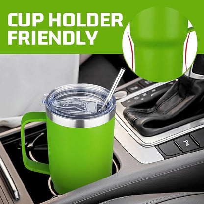 20 oz Tumbler with Handle Stainless Steel Insulated Coffee Mug Tumbler with Lid and Straw Double Wall Vacuum Insulated Coffee Mug Leak Proof Travel Mug Tumbler for Hot and Cold Drink (Mix Color-9)