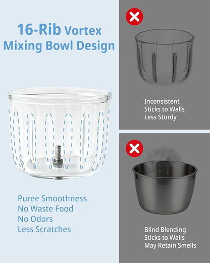 SosekiBaby FM01 Baby Food Maker with Glass Bowl One Step Baby Blender-Food Processor and Steamer Puree Grinder 316L Stainless Steel Blades Auto Cooking & Easy Cleaning-BPA-Free Ivory