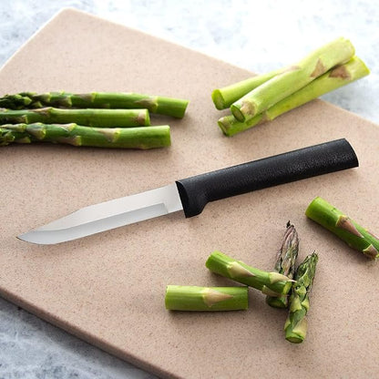 Rada Cutlery Regular Paring Knife (W201), 3.25" Stainless Steel Blade, Black Handle
