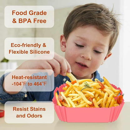3 Pcs Silicone Air Fryer Liners Square Airfryer Liners 4-7 QT 7.1 Inch Reusable Air Fryer Silicone Pot Oven Liner Baking Tray, Air Fryer Basket Silicone Mat Bowl Air Fryer Accessories Kitchen Gadgets