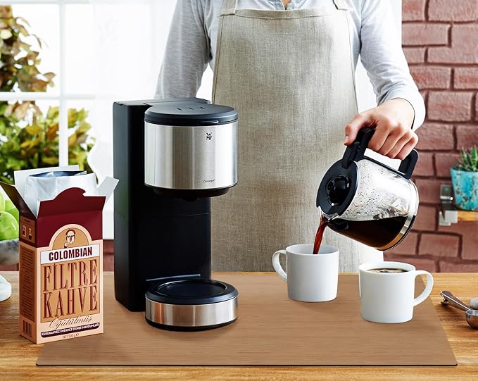 Coffee Mat Coffee Bar Mat - Absorbent Rubber Backed Coffee Pot Cup Holder Quick Drying Mats Fit Under Coffee Maker Espresso Machine Coffee Bar Accessories Kitchen Counter Dish Drying Mat 23"x15", Wood