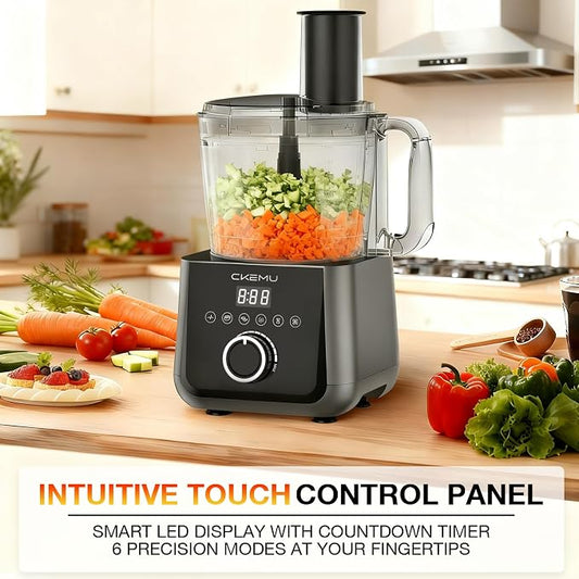 12 Cup Smart Food Processor | Electric Food Chopper Slicer, French-Fry Slicing Shredding Chopping Kneading Cutter, For Meat, Vegetable, Fries, Cheese