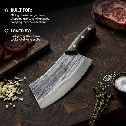 COOLINA Altomino Handmade Chef Knife, 7.1 in High Manganese Clad Steel Blade, for Slicing Meat and Vegetables