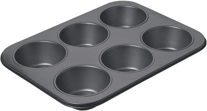 Chicago Metallic Professional 6-Cup Non-Stick Muffin Pan, Make up to 6 large muffins, cupcakes, quiches, egg cups, and more,14-Inch-by-10.25-Inch