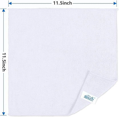 HOMEXCEL White Microfiber Cleaning Cloth 600 Pack, Microfiber Towel for Cars, Lint Free, Scratch-Free, Highly Absorbent, and Cleaning Rags for House, Window and Glass, Cars, TV Screen 11.5 X11.5 inch