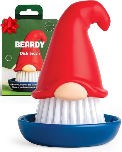 New! Beardy Gnome Dish Brush by Ototo - Dish Scrub Brush, Gnomes, Quirky Gifts, Dish Brush, Cute Kitchen Accessories, Funny Kitchen Gadgets, Vegetable Brush, Cute and Useful Gifts for Women