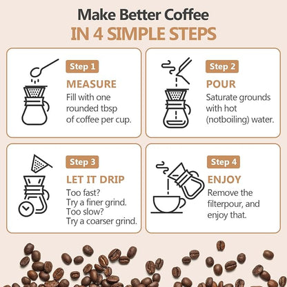 Pour Over Coffee Maker 27 OZ, 8 Cup Borosilicate Glass Drip Coffee Maker with Reusable Stainless Steel Filter and Cork Grip for Home Café 800 ML (Diamond Shape)