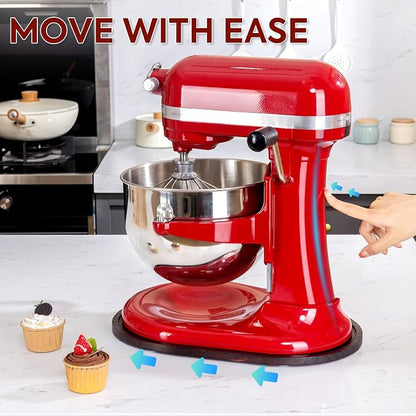 Stand Mixer Mat Compatible with Kitchenaid Bowl Lift 5-8 Qt Stand Mixer Kitchenaid Mixer Accessories, Appliance Sliders for Kitchen Appliance Wood Sliding Tray for Stand Mixer