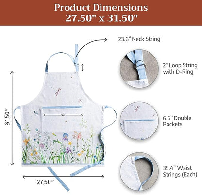 Maison d' Hermine 100% Cotton Apron for women with Pocket Kitchen Chef Apron for Men Cooking Spring Summer