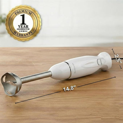 OVENTE Immersion Hand Blender, 300W Electric Handheld Stick Mixer with 2 Mixing Speeds and Stainless Steel Blades for Smoothies, Purees & Baby Food, White HS560W