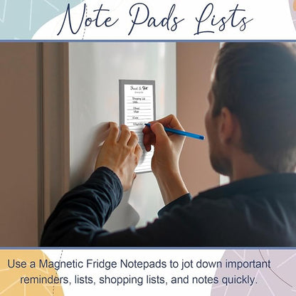 Utron 2 Pack Magnetic Notepads for Refrigerator, 100 Pages/BookGrocery List Magnet Pad for Fridge, Design Magnetic Grocery List Pad for Fridge, Grocery List Notepad, to-Do Memos, List(8 x 20.3cm)