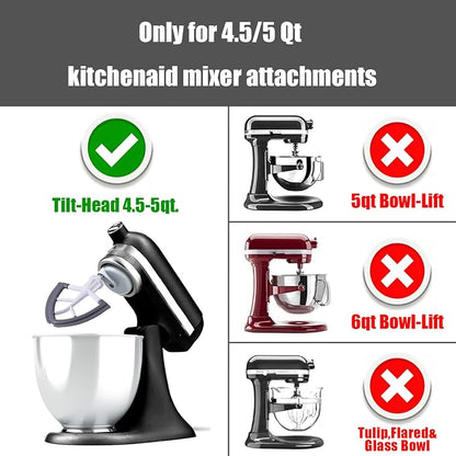 Flex Edge Beater for KitchenAid,Mixer Attachement Compatible With KitchenAid,Mixer Accessory,Fits Tilt-Head Stand Mixer Bowls For 4.5-5 Quart Bowls,Beater With Silicone Edges,Grey