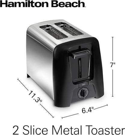 Hamilton Beach 2 Slice Toaster with Extra Wide Slots, Shade Selector, Auto-Shutoff, Cancel Button and Toast Boost, Black