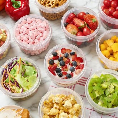 Soelomu 16 oz Freezer Storage Containers with Twist Top Lids, 10 Pack Reusable Meal Prep Containers Plastic Stackable Food Storage Containers for Sauce Salad Leftover Oats