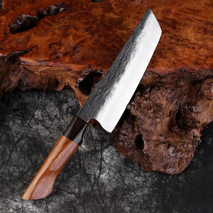 XITUO 7 Inch Nakiri Knife, Japanese Vegetable Cleaver with Ebony Sandalwood Handle, Triple-Layered High Carbon Stainless Steel, Ultra Sharp Professional Chef Knife for Chopping & Slicing