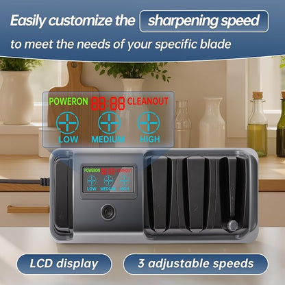 𝑼𝒑𝒈𝒓𝒂𝒅𝒆𝒅 5 in 1 Electric Knife and Scissor Sharpener, Electric Knife Sharpeners for Kitchen Knives, 3 Speeds Fast Knives Sharpening, Diamond Abrasives & LCD Display