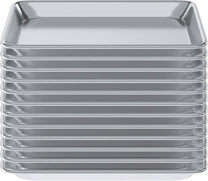 Pack of 12 | 10 in. x 13 in. Quarter Size Aluminum Bun. / Sheet Pan | Ideal for baking, roasting, cooling, prepping, or storing - a must-have in restaurants, bakeries, and busy kitchens.