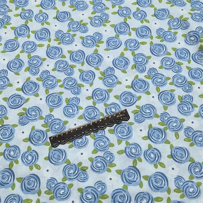 100% Cotton Boys Fabric Squares,5 Inch Quilting Supplies Clearance Blue Floral Fabric Precut Bundles for Sewing Project and DIY Crafts(42Pcs) …