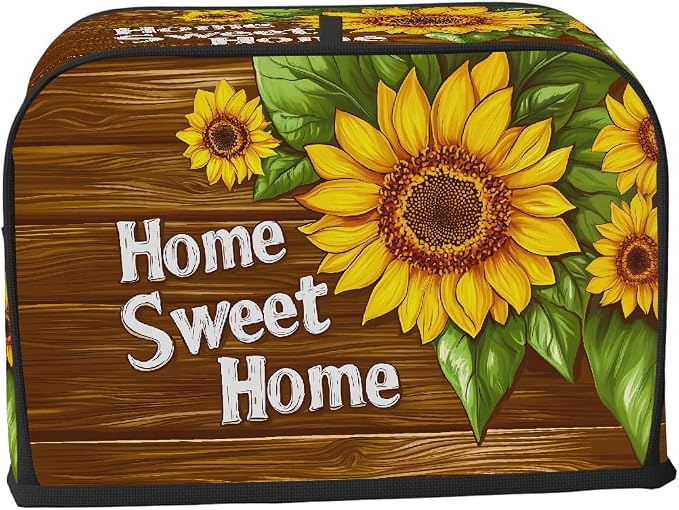 Flower Sunflower Toaster Cover 2 Slice Wide Slot Washable Toaster Covers | Painting ArtDust and Fingerprint Protection Bread Maker Covers for Kitchen Accessories Decor Bakeware Women Gift