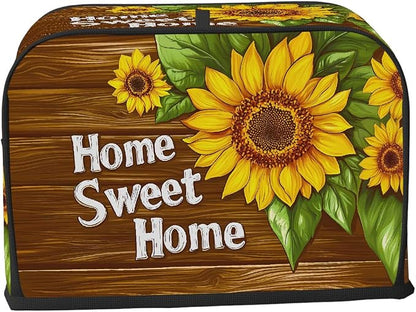 Flower Sunflower Toaster Cover 2 Slice Wide Slot Washable Toaster Covers | Painting ArtDust and Fingerprint Protection Bread Maker Covers for Kitchen Accessories Decor Bakeware Women Gift