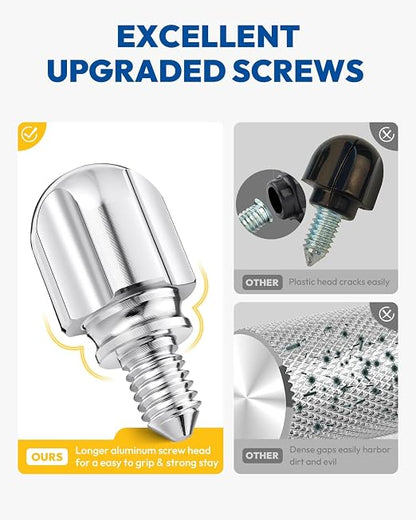 Attachment Knob Thumb 1.5‘’ Short Screw fit for Kitchen Aid Mixers with Screw-On Hup Cap, Upgraded 6061 Aluminum Long Screw Head Knob Replacement Parts, Replaces 9709194, 4162142, 240374 etc, Chrome