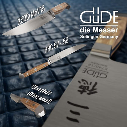 Güde Alpha Olive Series Hand Forged/Serrated Steak Knife With Olivewood Handle 4-in, Made in Solingen, Germany Since 1910